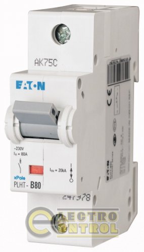 Автоматический выключатель Eaton PLHT B 80А 1p 247978 Автоматический выключатель Eaton PLHT B 80А 1p 247978