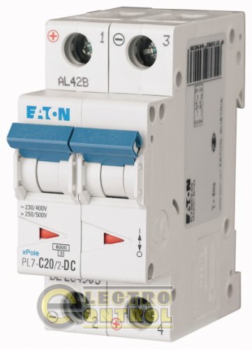Автоматичний вимикач Eaton PL7 C 20А 2p 264903