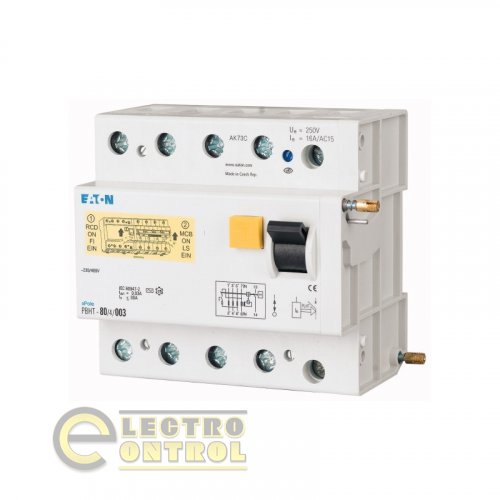 Расцепляющий модуль FI для PLHT; 80A; 4p; 300 мА; тип AC (PBHT-80/4/03)