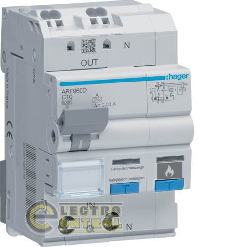 ДАВ с дуговой защитой AFDD, 1P+N 6kA C-10A 30mA, тип A
