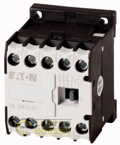 DILEM12-01-G(24VDC) - Миниконтактор 12А, 24В (DC), 1НЗ доп. контакт, категория AC-3, АС4