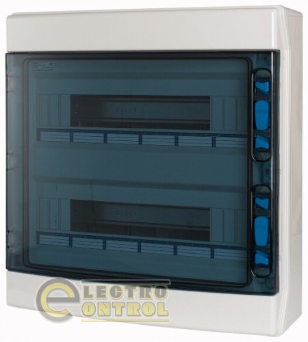 IKA-2/36-ST-UV - Начіпна шафа IP65, 2 ряду 36 модулів, Уф-Стійкий полікарбонат, індустріальна серія, N/PE клеми в комплекті