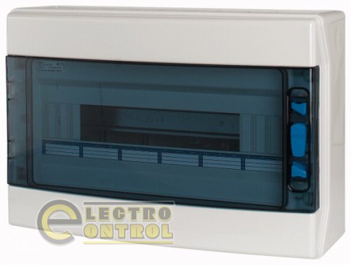 IKA-1/18-ST-UV - Начіпна шафа IP65, 1 ряд 18 модулів Уф-Стійкий полікарбонат, індустріальна серія, N/PE клеми в комплекті
