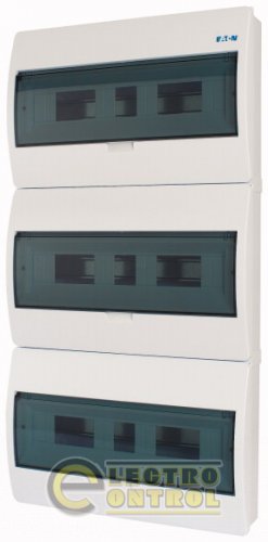 BC-O-3/54-ECO - Компактний щит начіпного виконання, 3 ряду, 54 модуля, прозорі двері, пластик