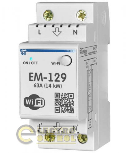 Счетчик электроэнергий однофазный WI-FI ЕМ-129 с функцией защиты и управления