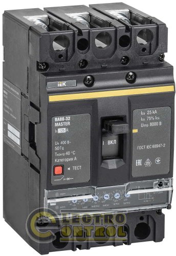 Автоматичний вимикач ВА88-32 3Р 125А 35ка MASTER з електронним розчіпувачем IEK
