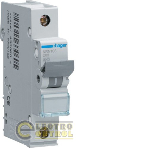 Автоматический выключатель Hager NRN103 3А 1p AC Автоматический выключатель Hager NRN103 3А 1p AC