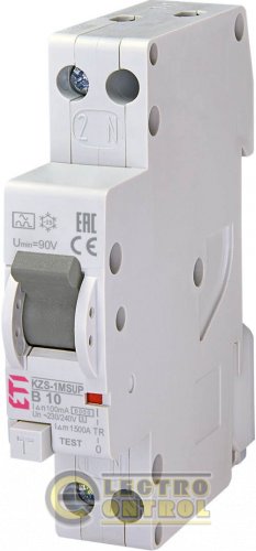Диференціальний автоматичний вимикач KZS-1M-SUP 1p+N A B10/0.1 2175832