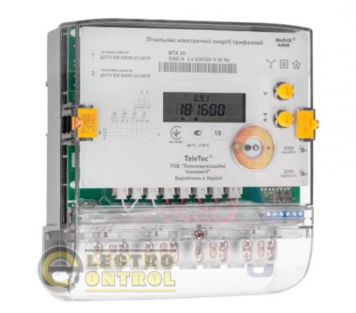 Лічильник електроенергії трифазний TeleTec MTX 3G30.DK.4L1-YDO4