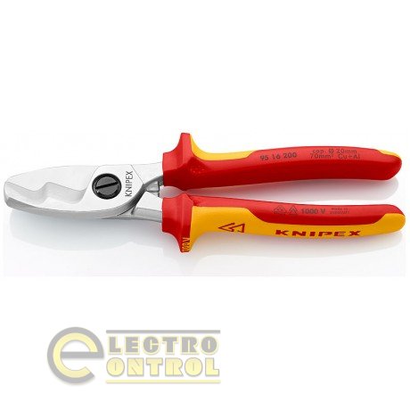 Ножницы для резки кабелей с двойными режущими кромками KNIPEX 95 16 200