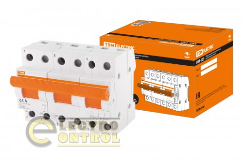 Модульный переключатель трехпозиционный МП-125 3P 63А TDM Модульный переключатель трехпозиционный МП-125 3P 63А TDM