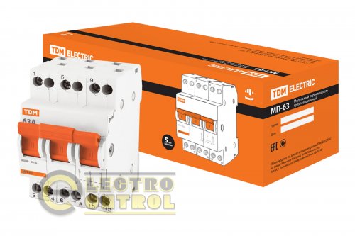 Модульный переключатель трехпозиционный МП-63 3P 63А TDM Модульный переключатель трехпозиционный МП-63 3P 63А TDM