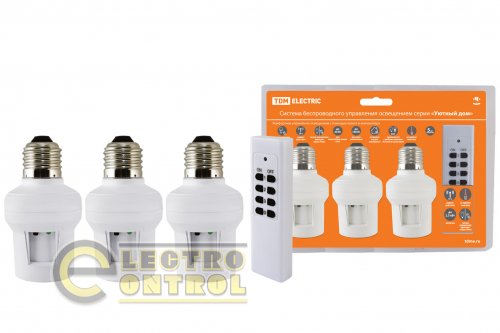 Комплект для беспроводного управления освещением ПУ3-П1.3-Е27 (3 приемника) ;Уютный дом; TDM
