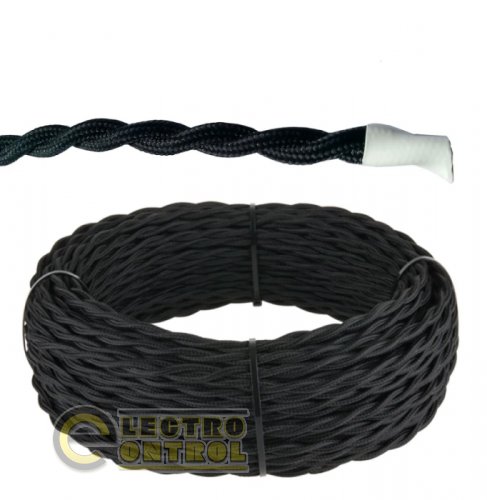 Ретро провод ;Эко; 3х1,5 витой ГОСТ черный (50м) TDM Ретро провод ;Эко; 3х1,5 витой ГОСТ черный (50м) TDM