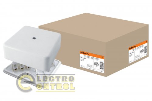 Коробка распаячная КР 50х50х20 ОП с клем. колодкой белая IP40 TDM