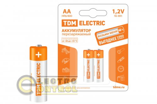 Акумулятор AA-800 mAh Ni-MH BP-2 TDM