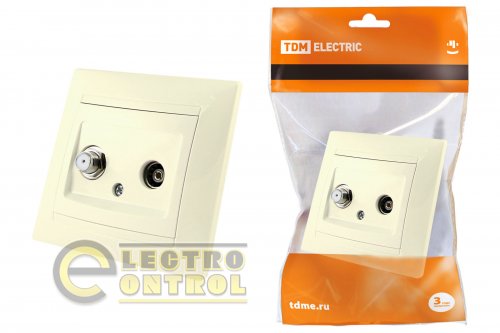 Розетка TV (&#34;мама&#34;) + SAT (F-разъем) 0-2400МГц сл. кость &#34;Лама&#34; TDM