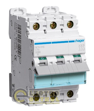 Автоматичний вимикач Hager NSN316 16А 3p AC