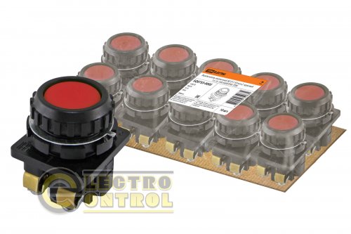 Вимикач кнопковий КЕ 011-В 2-ісп.2 червоний 1з+1р 10A 660B IP40 TDM