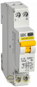 Выключатель автоматический дифференциального тока АВДТ32МL C16 10мА KARAT IEK