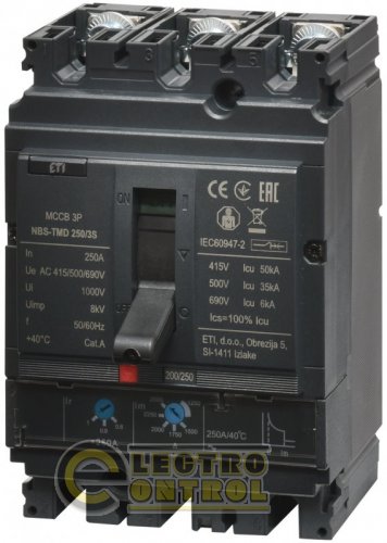Автоматический выключатель ETIBREAK NBS-TMD 250/3S 200A 3P