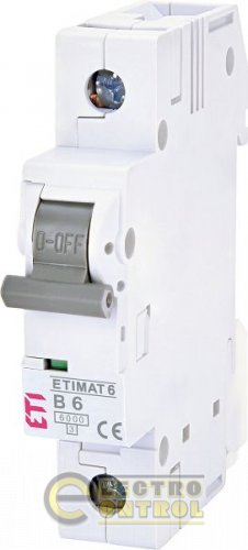 Автоматический выключатель ETI ETIMAT 6 1p B 6А AC 2111512