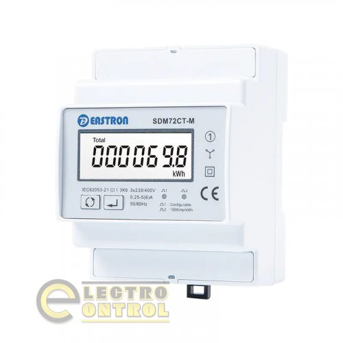 SDM72СТ-М Счетчик электроэнергии 3 фазный с RS485 Вх.5A на Din (Кл.1/B)