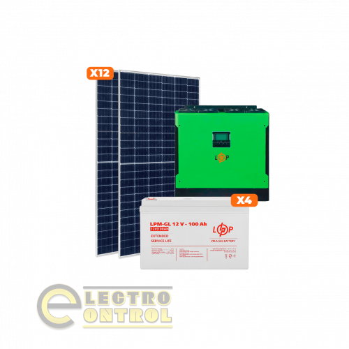 Автономная солнечная электростанция 5 квт АКБ 4.8kWh Gel 