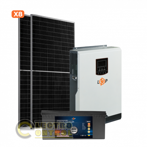 Сонячна електростанція (СЕС) 3.5kW АКБ 3.3kWh (літій) 140 Ah Преміум