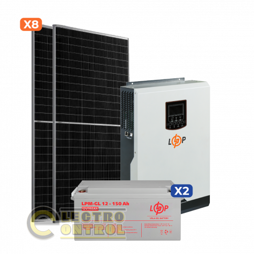 Солнечная электростанция (СЭС) 3.5kW АКБ 3.6kWh (гель) 150 Ah Стандарт