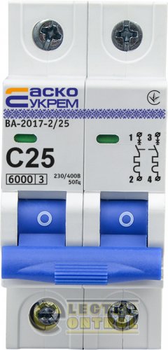 Автоматичний вимикач Аско-Укрем A0010170014 ВА-2017 С 2р 25А