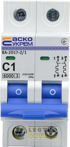 Автоматический выключатель Аско-Укрем A0010170033 ВА-2017 С 2р 1А