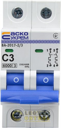 Автоматический выключатель Аско-Укрем A0010170035 ВА-2017 С 2р 3А