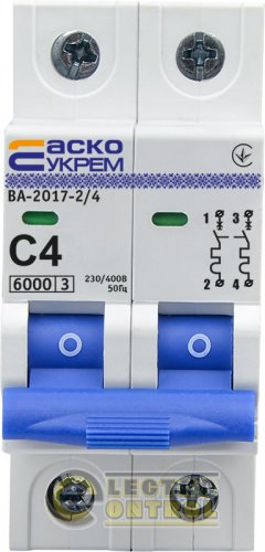 Автоматический выключатель Аско-Укрем A0010170036 ВА-2017 С 2р 4А