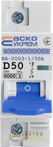 Автоматичний вимикач Аско-Укрем A0010030006 ВА-2003 1р 50А