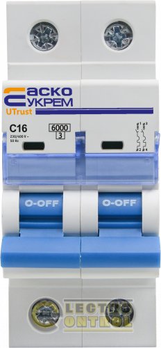 Модульный автоматический выключатель Аско-Укрем A0010210065 UTrust 2р 16А С 6kА