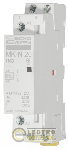 Модульний контактор MK-N 1P 20A 1NO 220V