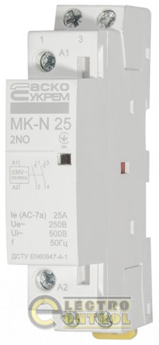 Модульний контактор MK-N 2P 25A 2NO 220V