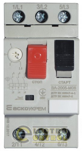 Автоматичний вимикач захисту двигуна Аско-Укрем A0010050003 ВА-2005 М08