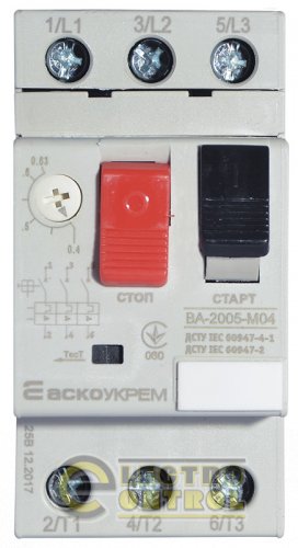 Автоматичний вимикач захисту двигуна Аско-Укрем A0010050016 ВА-2005 М04