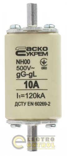 Предохранитель Аско-Укрем A0050010007 ножевой с плавкой вставкой NH00 10A gG
