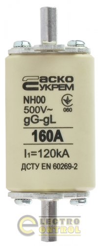 Запобіжник Аско-Укрем A0050010017 ножовий з плавкою вставкою NH00 160A gG