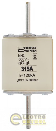 Запобіжник Аско-Укрем A0050010036 ножовий з плавкою вставкою NH2 315A gG