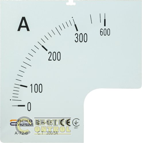 Шкала Аско-Укрем A0190010072 300/5А к амперметру А-72-6