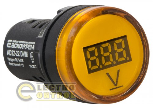 Цифровой измеритель напряжения Аско-Укрем A0190010013 AD22-22DVM DC 5-30В жёлтый
