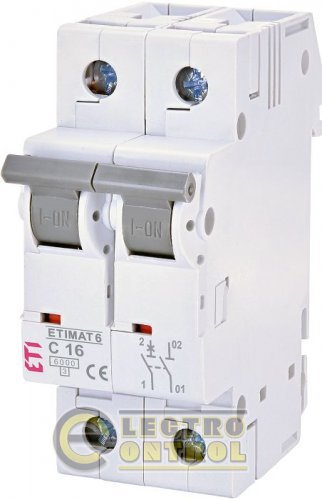 Автоматический выключатель ETI ETIMAT 6 2p C 16А AC 2142516