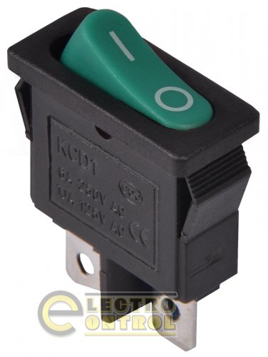 Переключатель Аско-Укрем A0140040091 KCD1-12-101 GR/B 1 клав. (зелёная овальная клавиша)