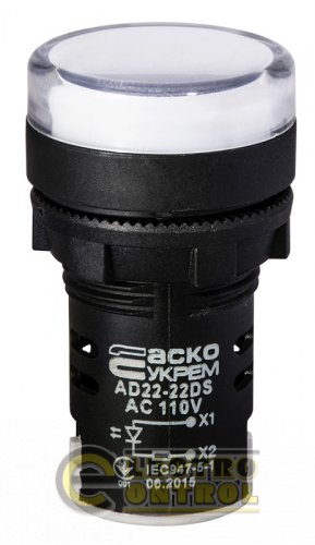 Сигнальная арматура Аско-Укрем A0140030065 AD22-22DS белая 110V АC