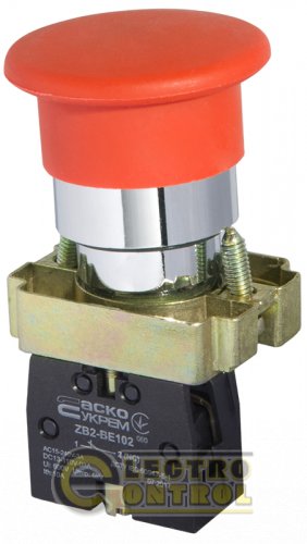 Кнопка XB2-BC42 Аско-Укрем A0140010031 "грибок" (d 40 мм) "Стоп" червона