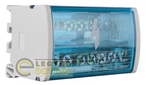 Нулевая шина Аско-Укрем A0150120018 в корпусе VC-207 2х7 (2 бруска по 7 отверстий)